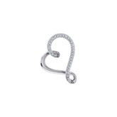 Twisted Heart Hollow Diamond Pendant 10K White Gold
